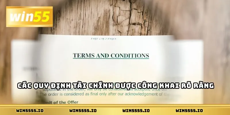 Các quy định tài chính được công khai rõ ràng
